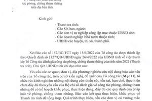 Yêu cầu nâng cao hiệu quả công tác phòng, chống tham nhũng trên địa bàn tỉnh