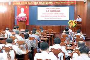 Sóc Trăng thành lập Ban Chỉ đạo phòng, chống tham nhũng, tiêu cực