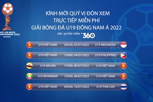  TV360 Viettel sở hữu bản quyền phát sóng Giải Vô địch bóng đá U19 Đông Nam Á 