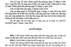 Sáp nhập và đưa vào hoạt động Trường Đại học Nghệ An trong năm học 2022- 2023