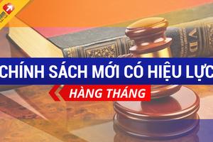 Một số chính sách mới của Chính phủ có hiệu lực từ tháng 8 