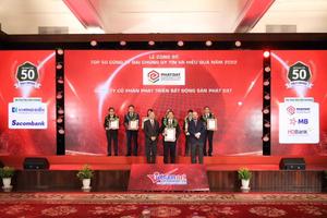 Phát Đạt tiếp tục được vinh danh top 50 công ty đại chúng uy tín và hiệu quả năm 2022
