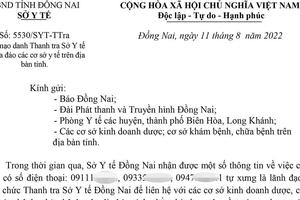 Đồng Nai: Mạo danh Thanh tra Sở Y tế hù dọa, yêu cầu trả nợ