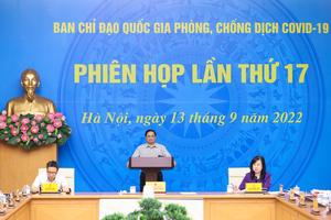 Kết luận của Ban chỉ đạo Quốc gia phòng, chống dịch COVID-19 tại Phiên họp thứ 17 trực tuyến với các địa phương