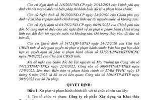 Xử phạt Công ty Cổ phần Xây dựng và Khai thác Trường Sơn 120 triệu đồng vì khai thác đá trái phép