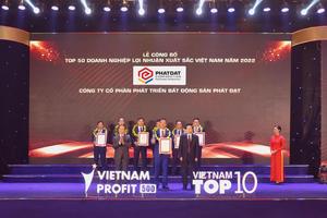 Phát Đạt được vinh danh top 500 doanh nghiệp lợi nhuận xuất sắc Việt Nam 2022
