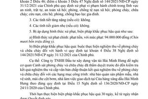 Quảng Nam: Xử phạt Công ty Hải Minh Hưng 94 triệu đồng