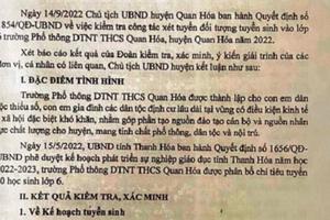 Xử lý trách nhiệm vụ xét tuyển sai tiêu chí 43 học sinh vào lớp 6 ở Quan Hóa