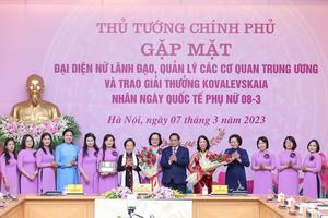 Phát biểu của Thủ tướng tại cuộc gặp mặt đại diện nữ lãnh đạo, quản lý và trao giải thưởng Kovalevskaia