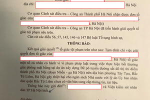 Lại phải tạm đình chỉ giải quyết tố giác vì UBND quận Bắc Từ Liêm chưa cung cấp thông tin