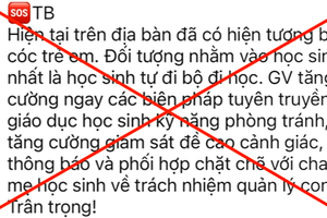 Thông tin về hiện tượng bắt cóc trẻ em tại quận Hoàng Mai là giả mạo

