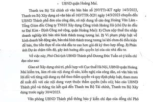 Giao Sở Xây dựng thành phố Hà Nội báo cáo trước ngày 30/4