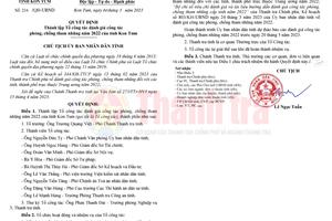 Kon Tum: Phó Chánh Thanh tra tỉnh làm Tổ trưởng Tổ Công tác đánh giá công tác PCTN 