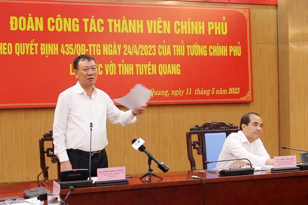 Tổng Thanh tra Chính phủ làm việc với tỉnh Tuyên Quang