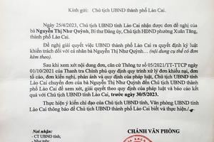 Chủ tịch UBND tỉnh chuyển vụ việc đến Chủ tịch TP Lào Cai chỉ đạo xử lý