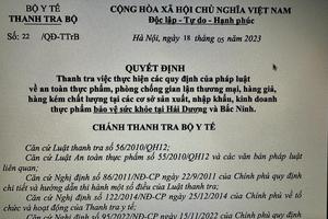 Thanh tra 35 cơ sở sản xuất, nhập khẩu, kinh doanh thực phẩm bảo vệ sức khoẻ tại Hải Dương và Bắc Ninh