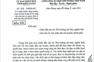 Kiên Giang: Sẽ xử lý nghiêm hành vi gây nhũng nhiễu, tiêu cực