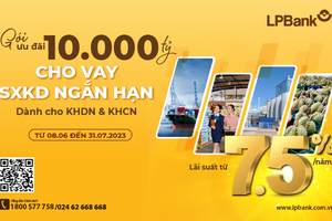 LPBank tiếp tục nâng gói ưu đãi cho vay sản xuất kinh doanh đến 10.000 tỷ với lãi suất chỉ từ 7.5%/năm