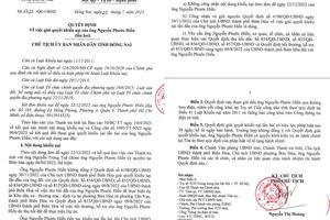 Không công nhận nội dung khiếu nại của ông Nguyễn Phước Hiền