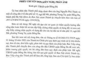 Về bài “Bỗng dưng lọt quy hoạch”: Yêu cầu UBND quận Đống Đa trả lời công dân