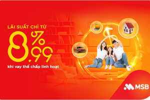 MSB tiếp tục giảm lãi suất cho khách hàng vay thế chấp trung, dài hạn
