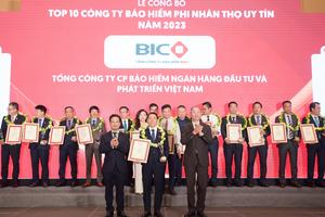 BIC lần thứ 8 liên tiếp lọt Top 10 công ty bảo hiểm phi nhân thọ uy tín nhất Việt Nam

