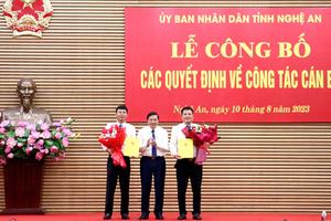 Luân chuyển, bổ nhiệm Phó Giám đốc Sở Kế hoạch - Đầu tư và Sở Nông nghiệp và Phát triển nông thôn