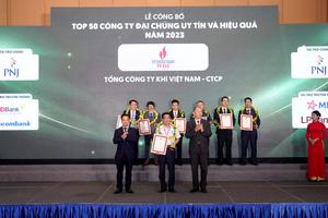 PV GAS được vinh danh trong Lễ Công bố Top 50 công ty đại chúng uy tín và hiệu quả năm 2023