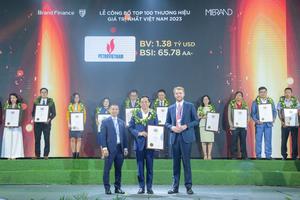 Petrovietnam có tốc độ tăng trưởng giá trị cao, là 1 trong 10 thương hiệu giá trị nhất Việt Nam

