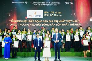 Vinhomes vào top 20 thương hiệu bất động sản giá trị nhất thế giới