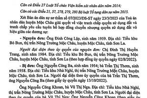 TAND tỉnh Sơn La cần phán xử khách quan để bảo vệ quyền lợi hợp pháp cho người dân