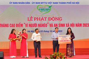 Vietcombank ủng hộ 10 tỷ đồng trong tháng cao điểm ‘Vì người nghèo’ và an sinh xã hội Tp Hà Nội năm 2023