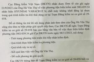  Cục Đăng kiểm Việt Nam yêu cầu giải trình quá trình xảy ra sự cố