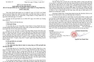 Kết luận thanh tra công vụ đối với Chủ tịch UBND 3 xã của huyện Vũng Liêm