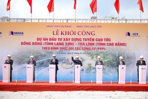 Thủ tướng Phạm Minh Chính dự khởi công dự án cao tốc Đồng Đăng (tỉnh Lạng Sơn) - Trà Lĩnh (tỉnh Cao Bằng)