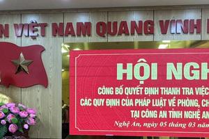 Công bố quyết định thanh tra tại Công an tỉnh Nghệ An