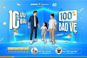 10 % ưu đãi, 10 % bảo vệ - Bảo hiểm Bảo Việt đồng hành sức khoẻ cùng mọi thế hệ Việt Nam