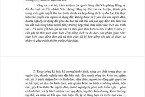 Đẩy mạnh kiểm tra, giám sát việc thực hiện nhiệm vụ tại hệ thống Văn phòng Đăng ký đất đai