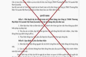 Cảnh báo giả mạo Bộ Công Thương phê duyệt dự án thanh toán xử lý đơn hàng online