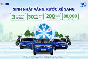 MB triển khai chương trình gửi tiền “Sinh nhật vàng – Rước xế sang”, trị giá lên đến 12 tỷ đồng