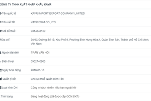 Công ty TNHH Xuất nhập khẩu KAVR bị xử phạt