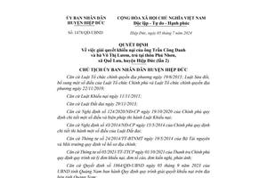 Công nhận nội dung khiếu nại của ông Trần Công Danh và bà Võ Thi Lươm