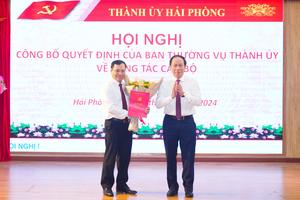 Công bố quyết định của Ban Thường vụ Thành ủy Hải Phòng về công tác cán bộ 