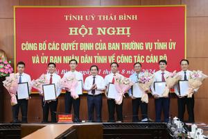 Thái Bình: Công bố các quyết định về công tác cán bộ

