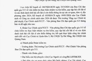 Kiểm tra thực hiện nhiệm vụ tìm kiếm, quy tập hài cốt liệt sĩ và công tác chính sách năm 2024