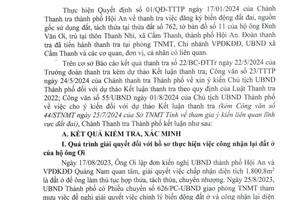 Kết luận thanh tra việc đăng ký biến động đất đai của hộ ông Đinh Văn Ơi