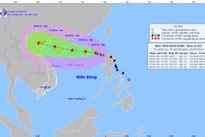 Bão số 3 mạnh cấp 11, giật cấp 13 trên khu vực Bắc Biển Đông