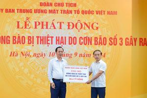 Ngành Ngân hàng ủng hộ 38,4 tỷ đồng hỗ trợ đồng bào bị thiệt hại do cơn bão số 3