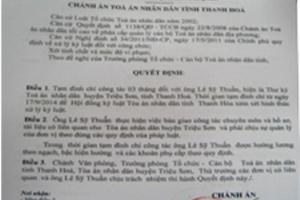 Đình chỉ 3 cán bộ để làm rõ hành vi nhận tiền chạy án