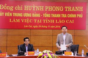 Tổng Thanh tra làm việc tại Lào Cai